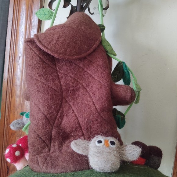 Mushrooms🍄 Owls & Tree~ Felted-Wool: WoodlanD TreeHouse - Picture 1 of 7